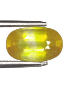 GRA Certified Yellow Sapphire Original Oval Cut Natural Pukhraj 6.05 Carat ( 6.655 Ratti )