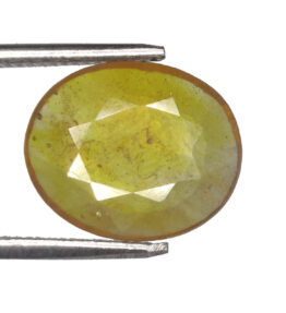 GRA Certified Yellow Sapphire Original Oval Cut Natural Pukhraj 9.85 Carat ( 10.835 Ratti )