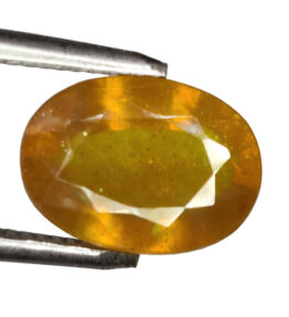 GRA Certified Yellow Sapphire Original Oval Cut Natural Pukhraj 7.75 Carat ( 8.525 Ratti )