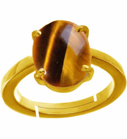 Natural Tiger Eye Ring  Panchadhatu  for Unisex Certified Chitti Stone Ring Adjustable